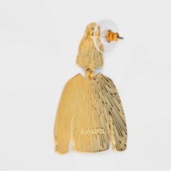 SugarFix by Baublebar "Love You a Latke" Sweater + Hat Drop Dangle Earrings NWT - Picture 4 of 4